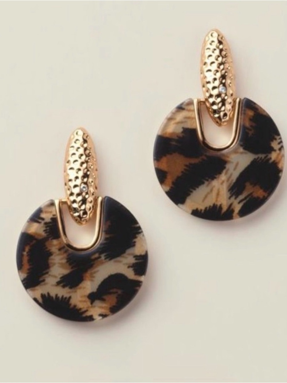 Avon Gold and Leopard Drop Earrings